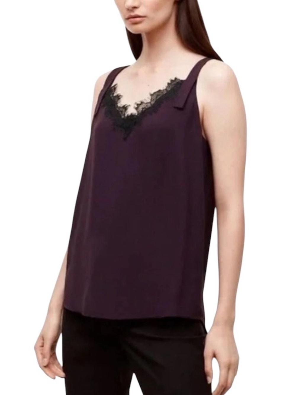 Babaton lace front v-neck deep purple camisole size S excellent condition